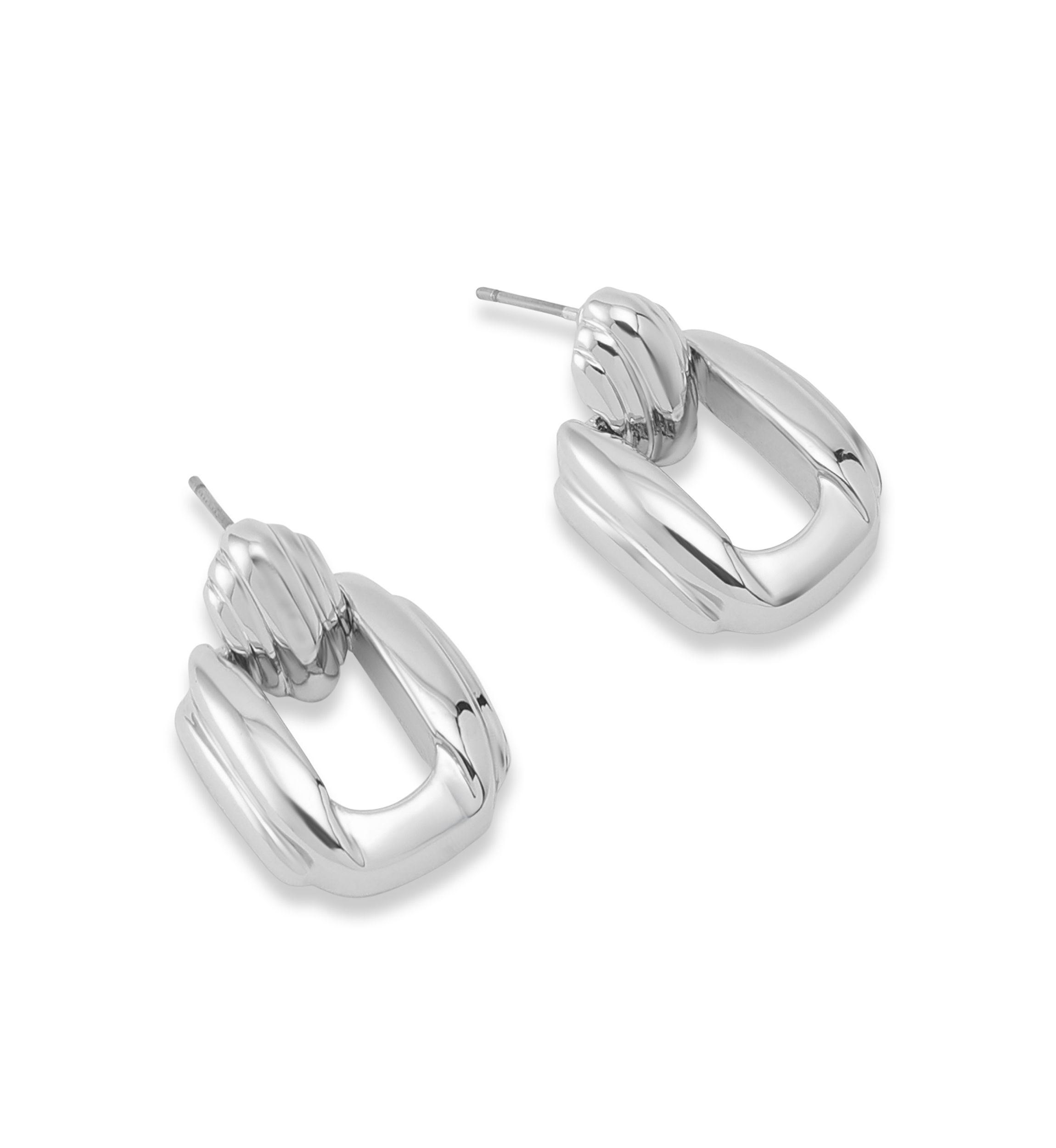 Ribbed Doorknocker Earrings