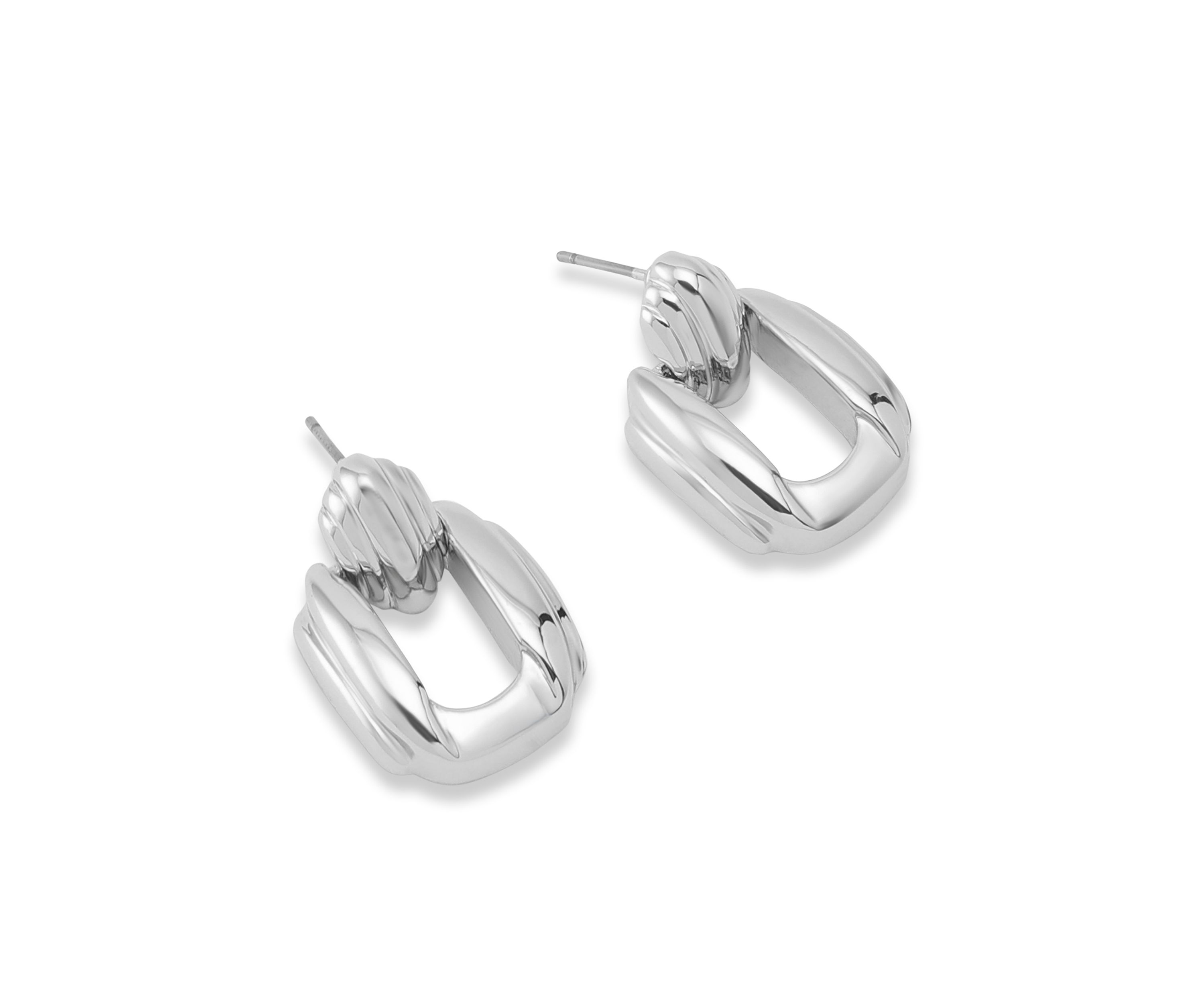 Ribbed Doorknocker Earrings
