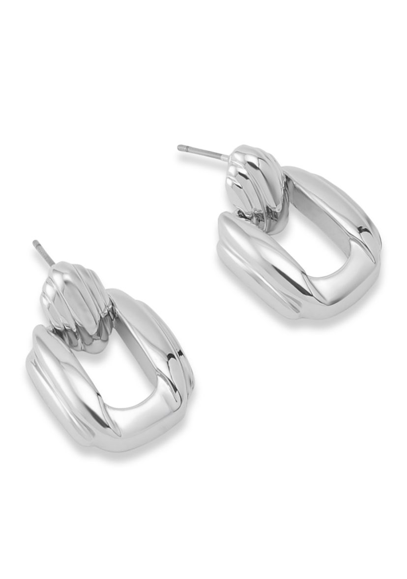 Ribbed Doorknocker Earrings