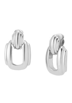 Robert Lee Morris Soho Ribbed Doorknocker Cip-On Earrings
