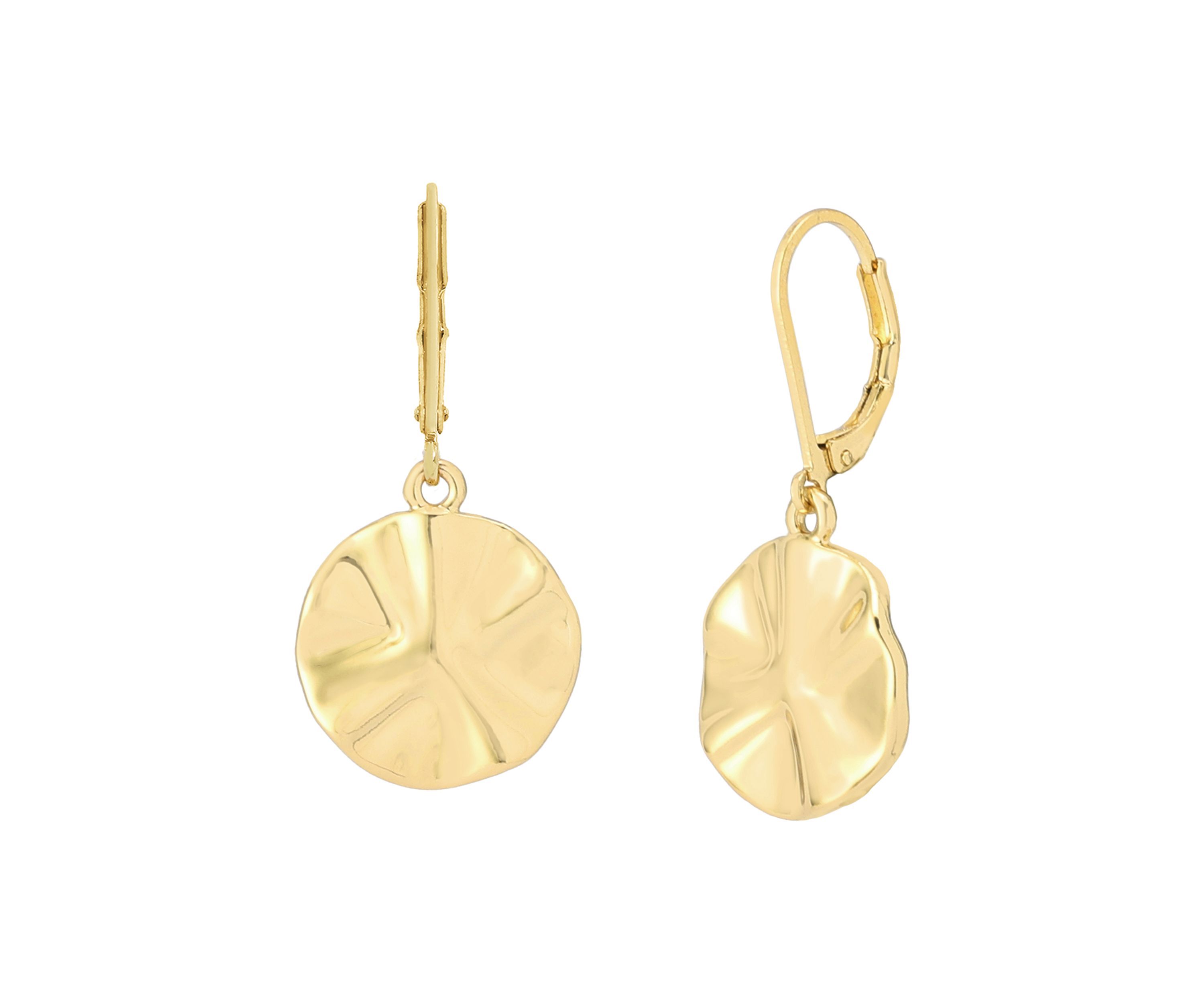 Textured Coin Drop Earrings