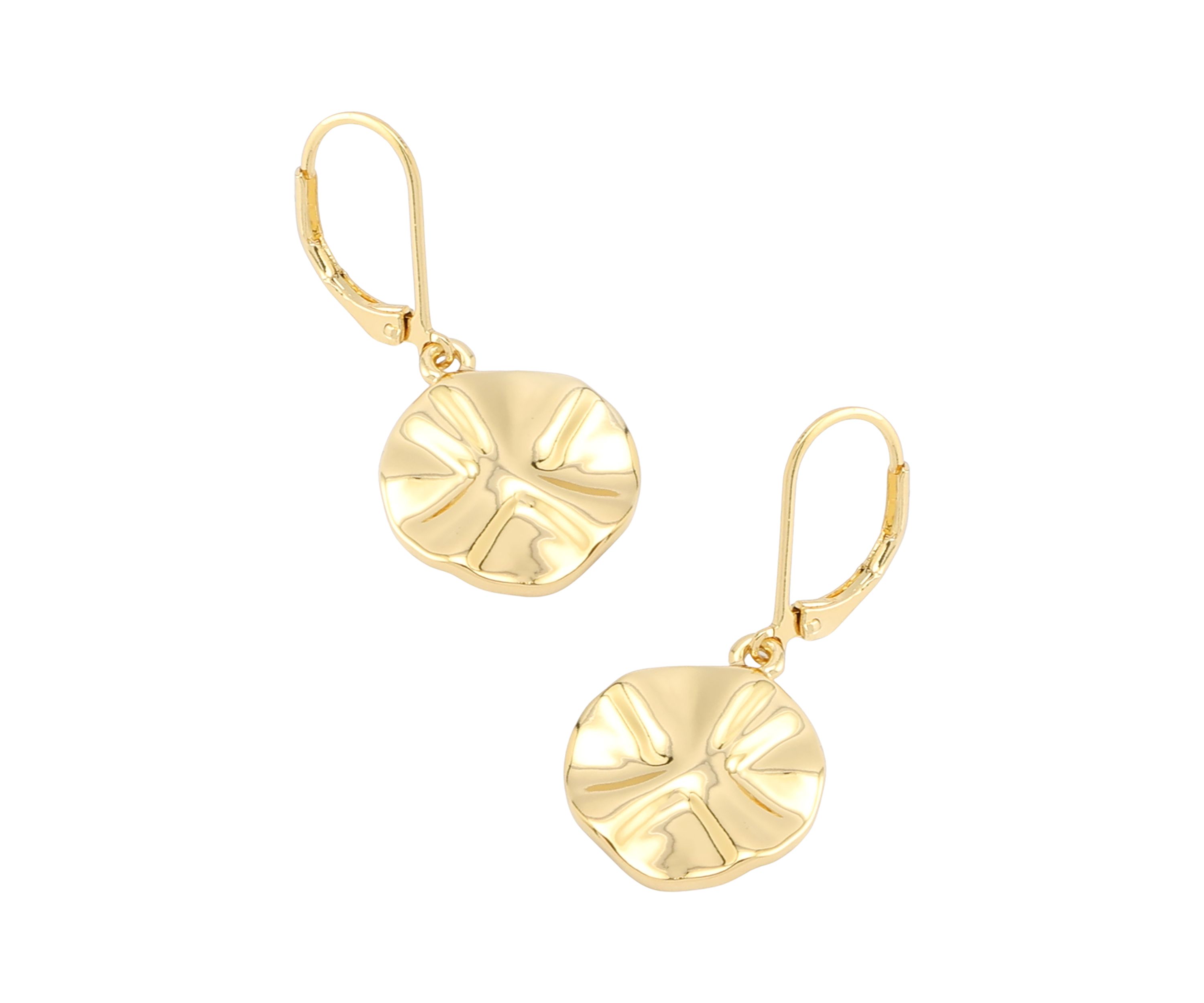 Textured Coin Drop Earrings