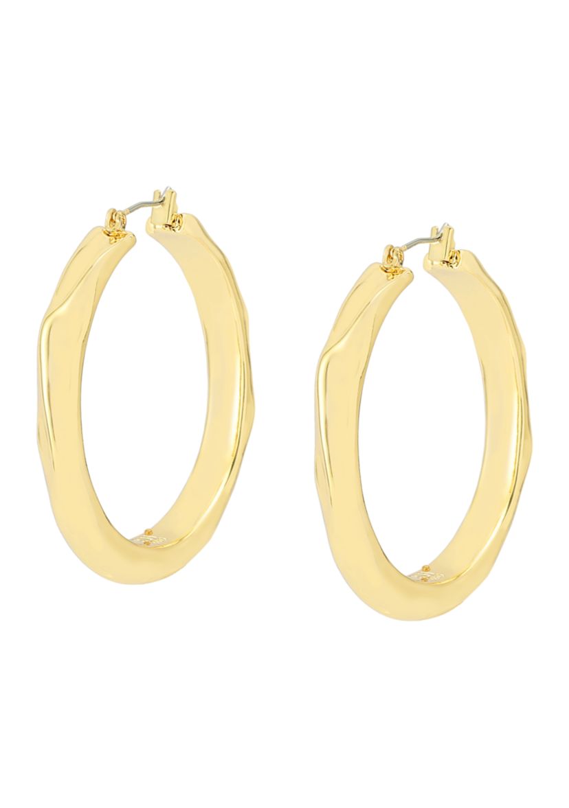 Thin Textured Hoop Earrings