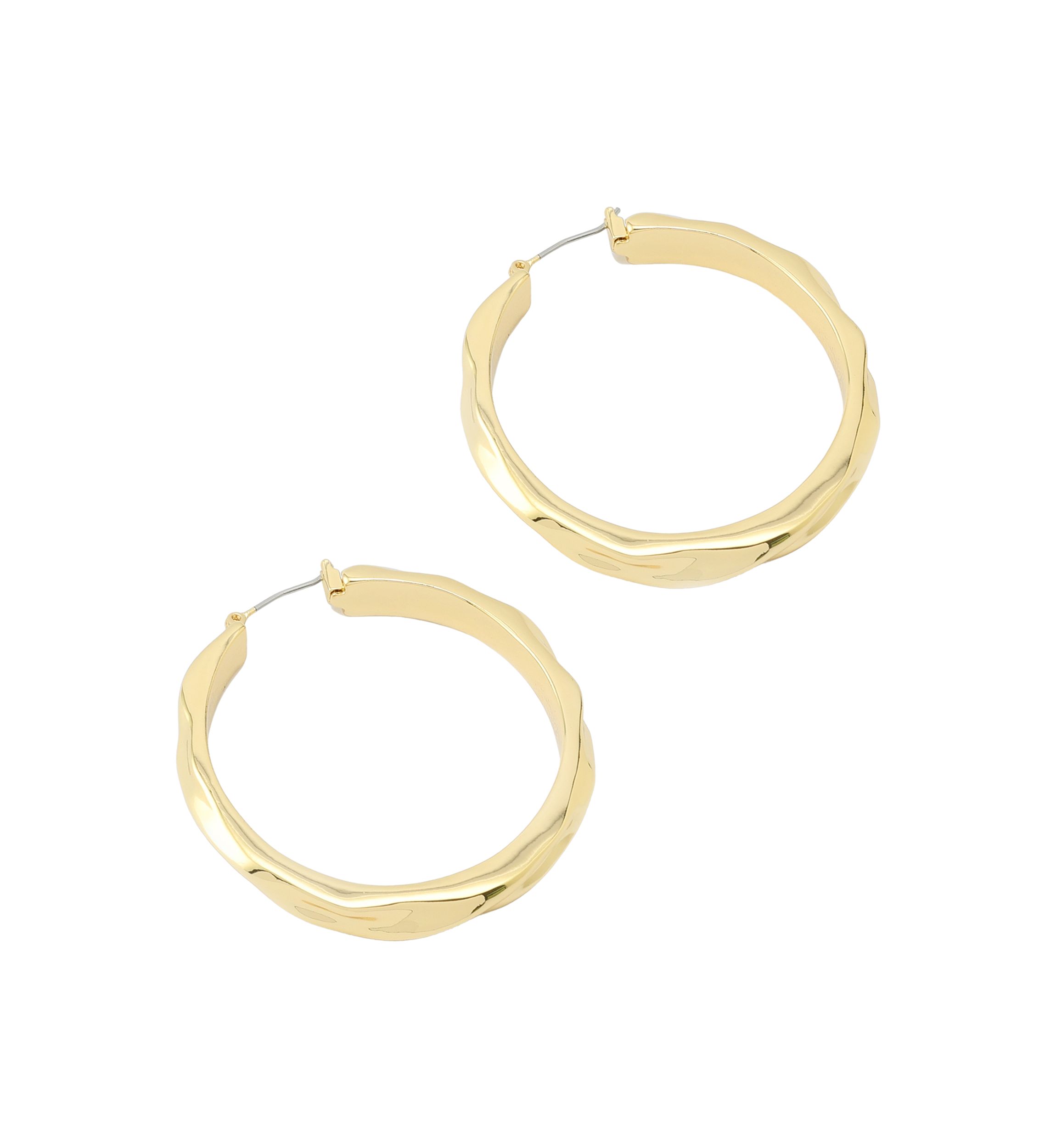 Thin Textured Hoop Earrings