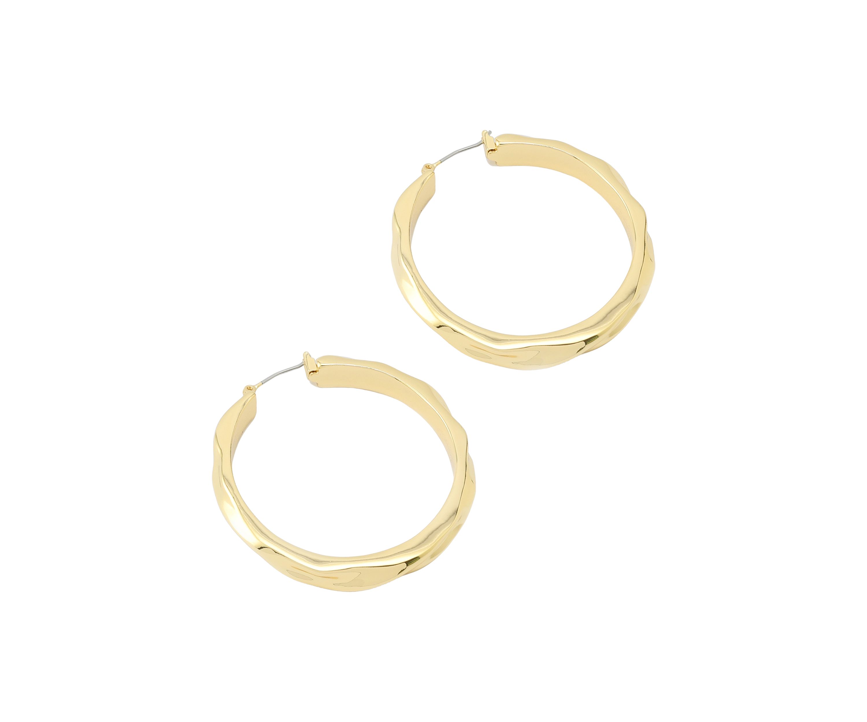 Thin Textured Hoop Earrings