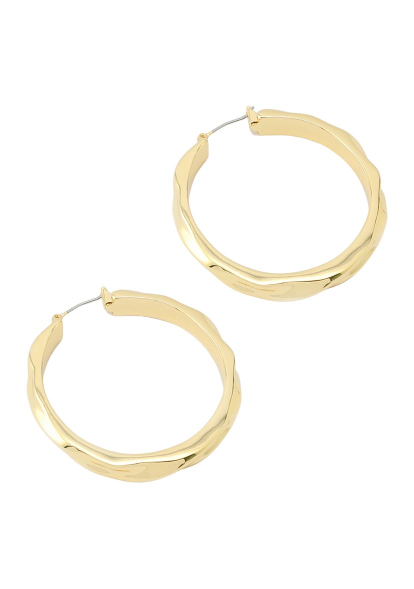 Thin Textured Hoop Earrings