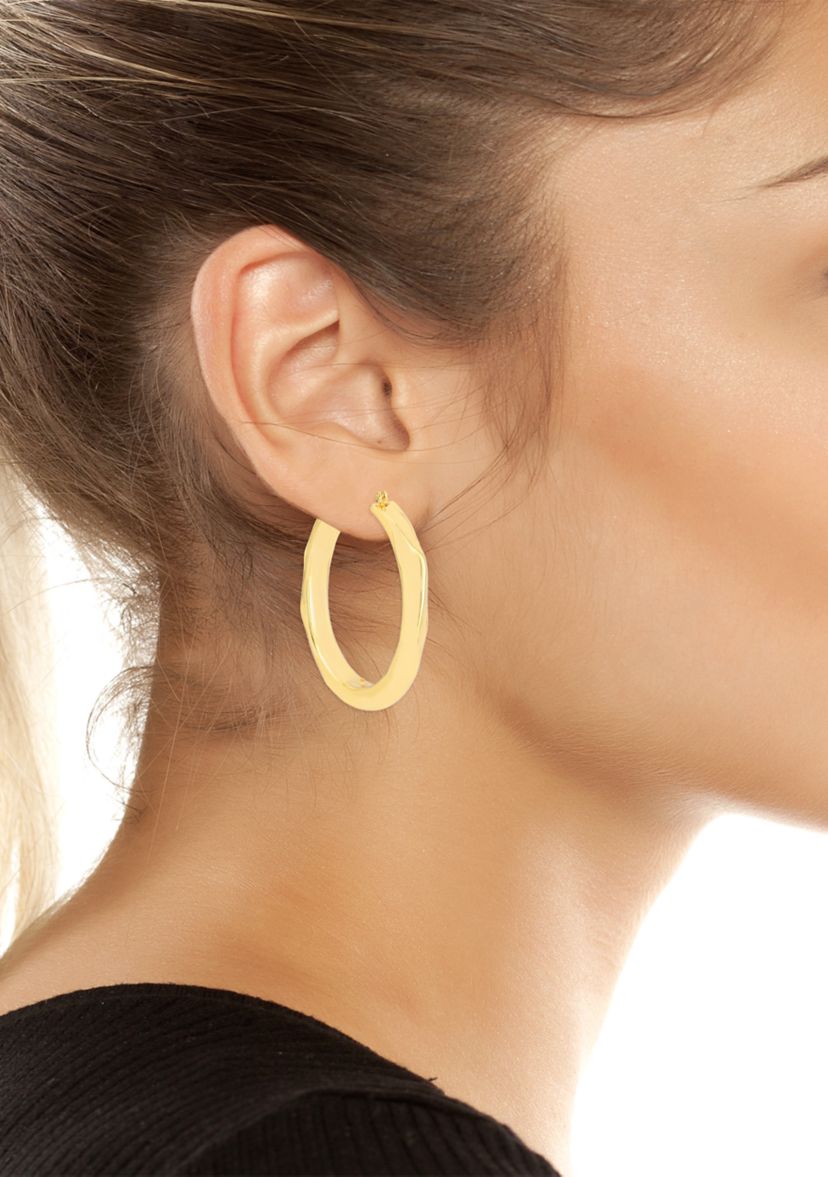 Thin Textured Hoop Earrings