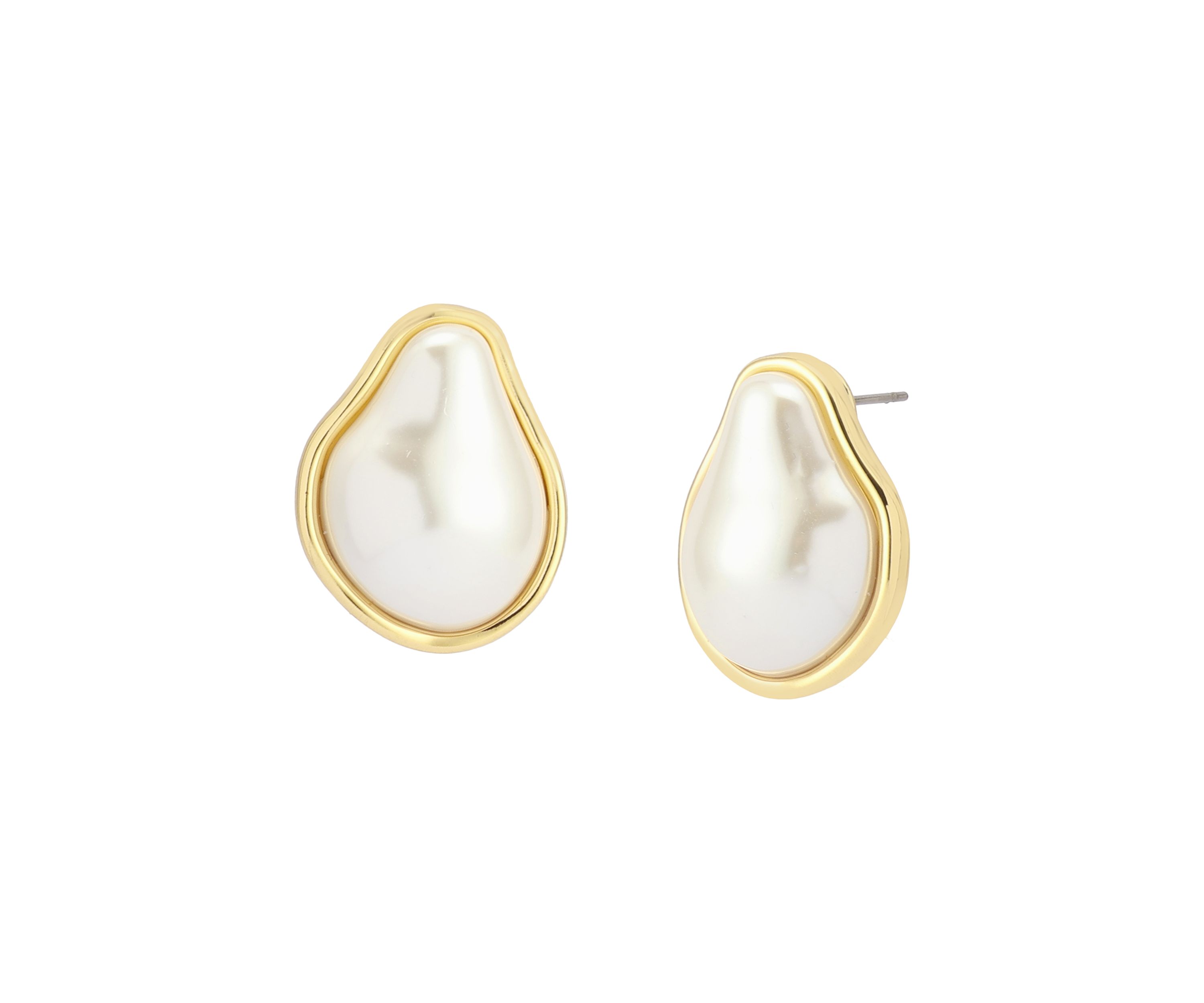 Pearl Button Stud Earrings