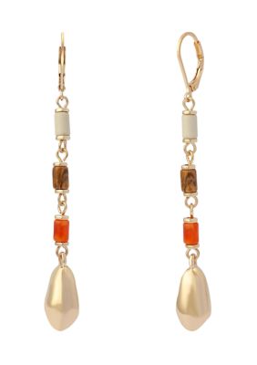 Robert Lee Morris Soho Mixed Stone Molten Bead Linear Earrings