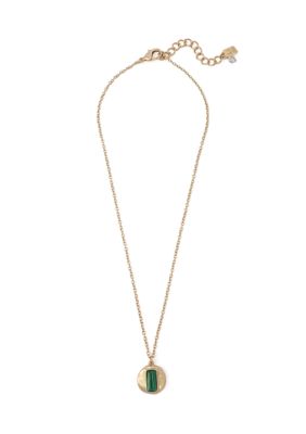 Robert Lee Morris Soho Malachite Molten Disc Pendant Necklace