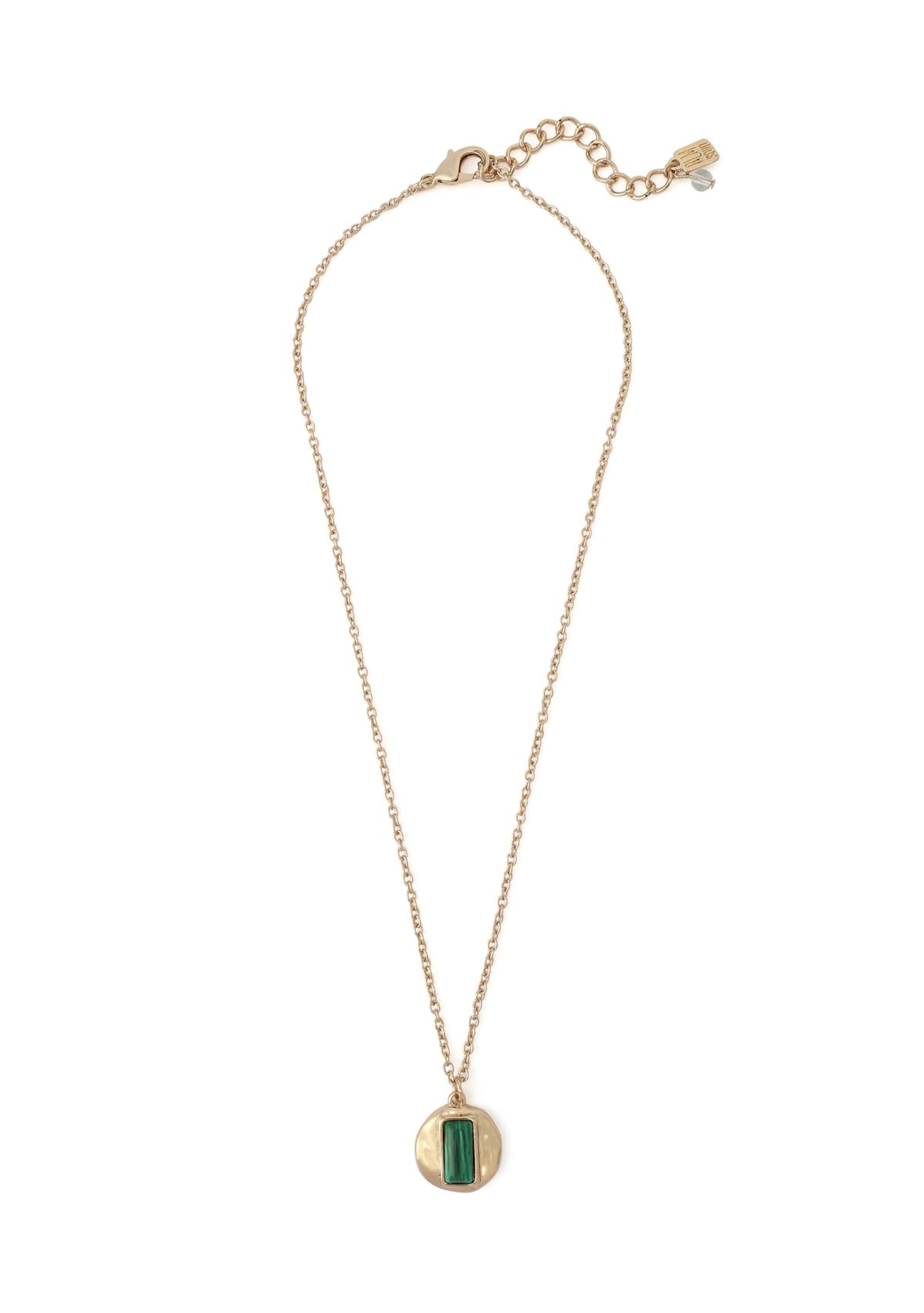 Malachite Molten Disc Pendant Necklace