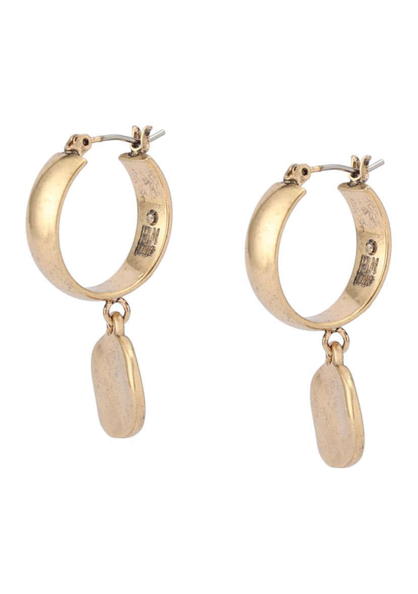 Heirloom Charms Disc Huggie Earrings