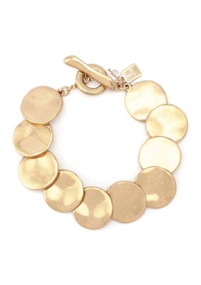 Robert Lee Morris Soho Heirloom Charms Disc Bracelet, Gold, 8 in