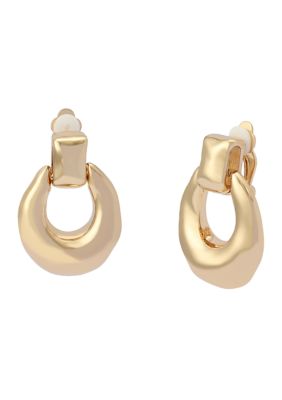 Robert Lee Morris Soho Molten Doorknocker Clip-On Earrings