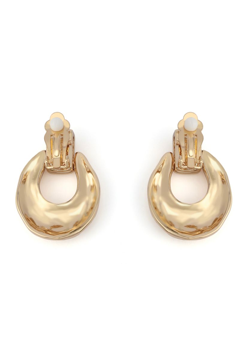 Molten Doorknocker Clip-On Earrings