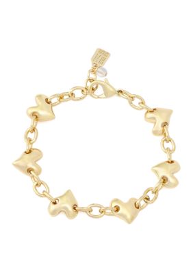 Robert Lee Morris Soho Heart Charm Strand Bracelet, Gold, 8 in