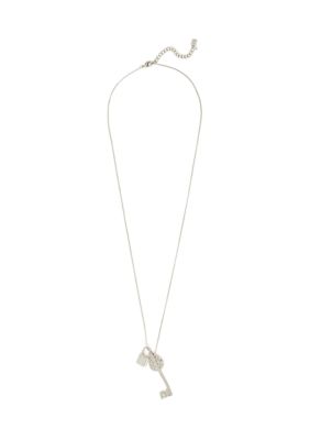 Robert Lee Morris Soho Vintage Lock & Key Pendant Necklace, Silver, 16 in
