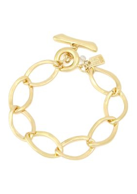 Robert Lee Morris Soho Link Gold Tone Toggle Bracelet, 8 in
