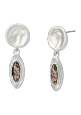 Robert Lee Morris Soho Textured Abalone Drop Earrings