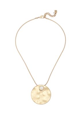 Robert Lee Morris Soho Pearl Disc Pendant Necklace, Gold, 16 in