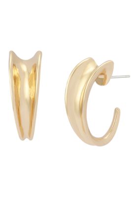 Robert Lee Morris Soho Sculpted Small Hoop Earrings, Gold