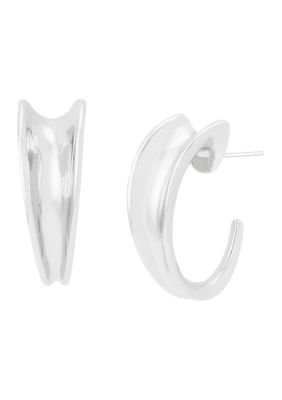 Robert Lee Morris Soho Sculpted Small Hoop Earrings, Silver