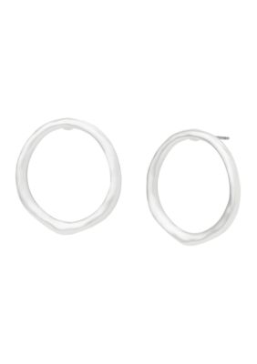 Robert Lee Morris Soho Sculpted Small Circle Post Earrings, Silver