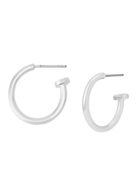 Robert Lee Morris Soho Nail Huggie Earrings, Silver