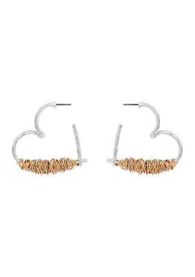 Robert Lee Morris Soho Heart Wire Wrap Hoop Earrings