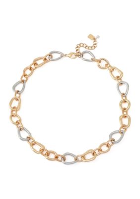Robert Lee Morris Soho Two-Tone Sculpted Link Collar Necklace