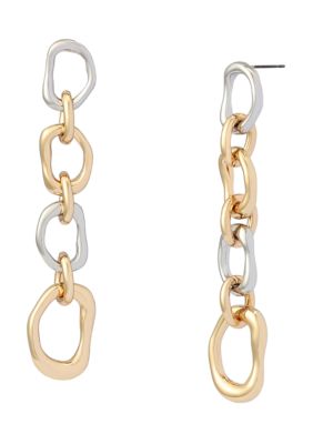 Robert Lee Morris Soho Sculpted Link Linear Earrings