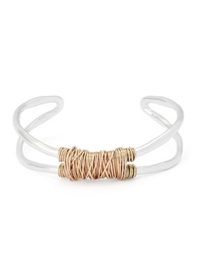 Robert Lee Morris Soho Hammered Wire Wrapped Cuff Bracelet