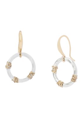 Robert Lee Morris Soho Two-Tone Wire-Wrapped Drop Earrings