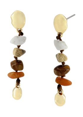 Robert Lee Morris Soho Chip Stone Linear Earrings