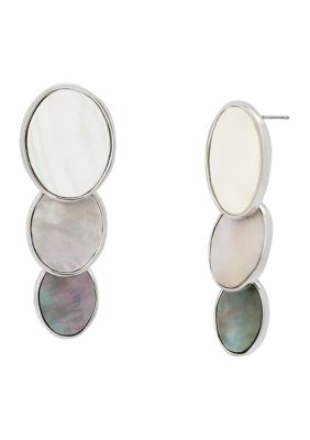 Robert Lee Morris Soho Mother of Pearl Oval Linear Earrings