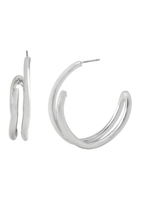 Robert Lee Morris Soho Fluid Bypass Medium Hoop Earrings