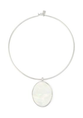 Robert Lee Morris Soho Mother of Pearl Reversible Pendant Collar Necklace