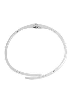 Robert Lee Morris Soho Fluid Bypass Round Collar Necklace, Silver, 15 in