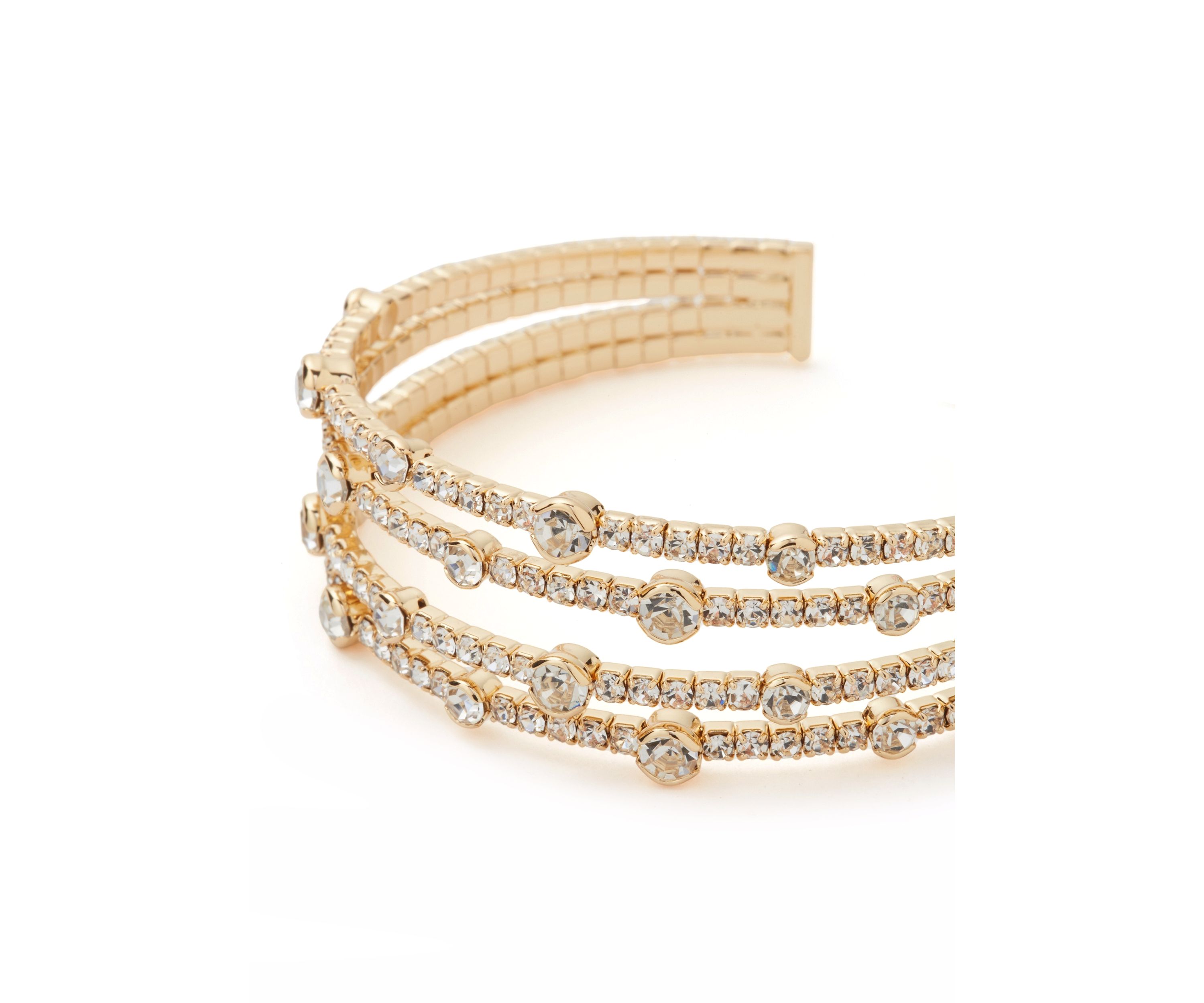 Four Row Sparkling Cuff Bracelet