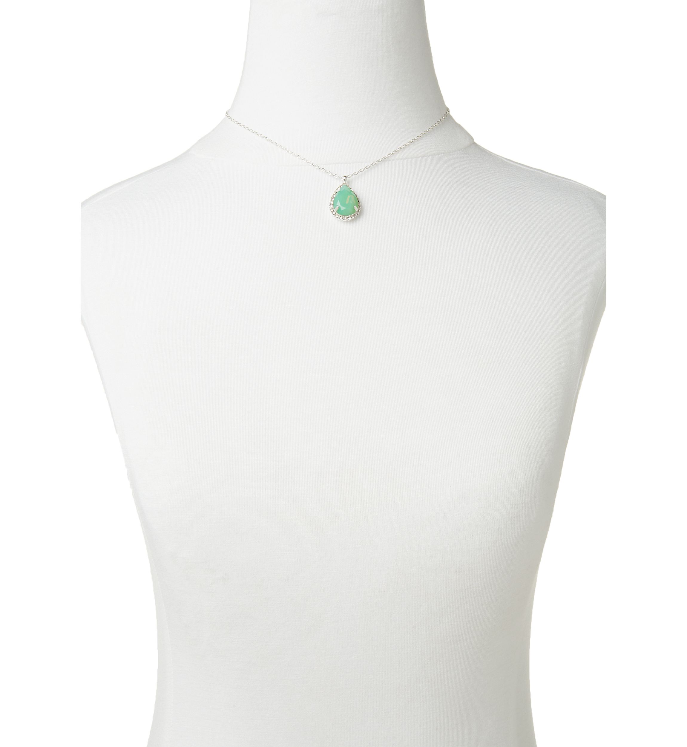 Pacific Opal Silver Crystal Necklace