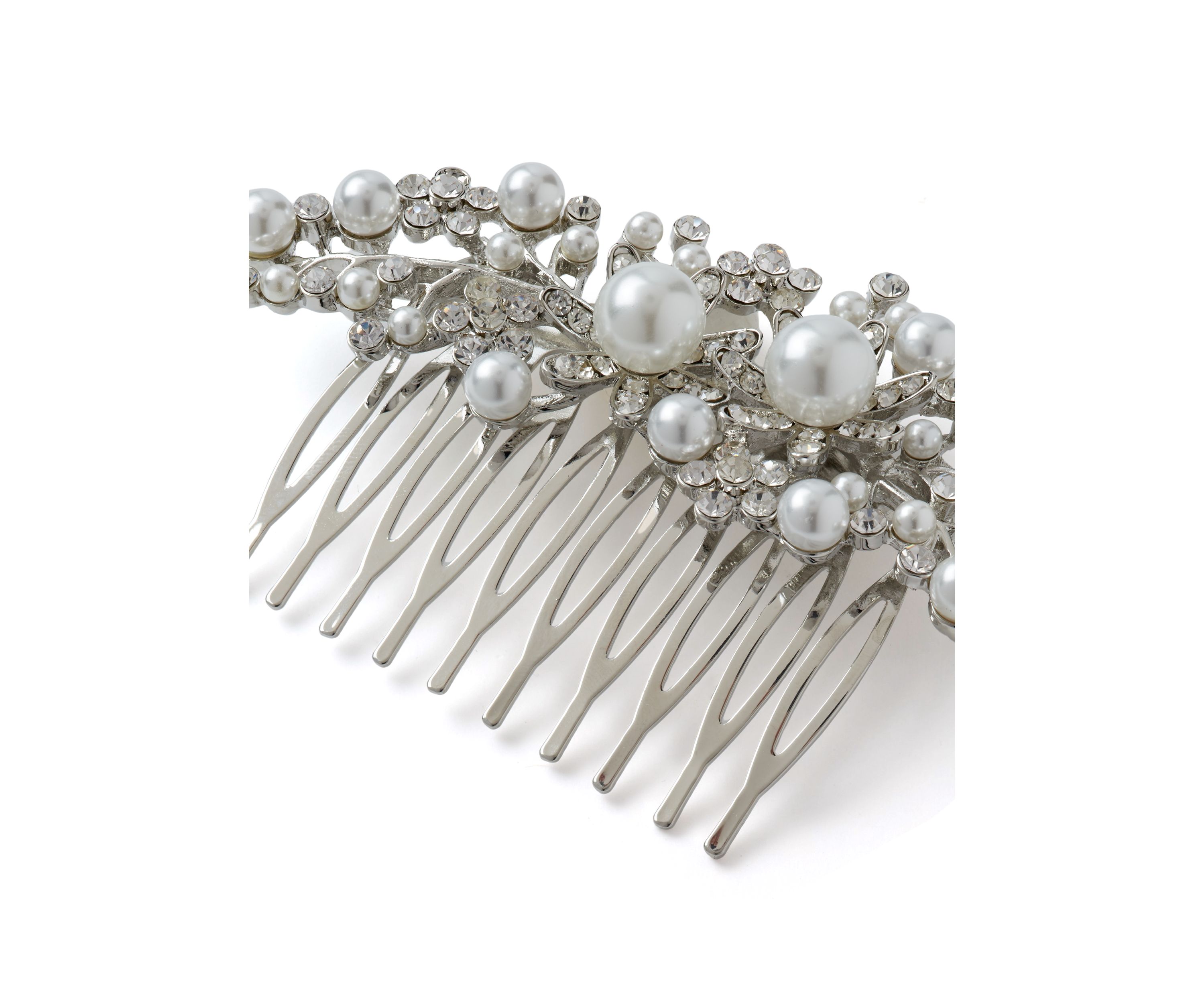 Silver Tone Amazing Lace Hair Comb