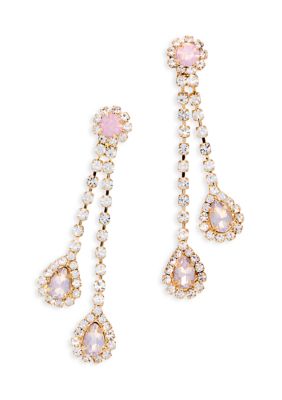 evie  emma Crystal Stone Teardrop Tassel Earrings