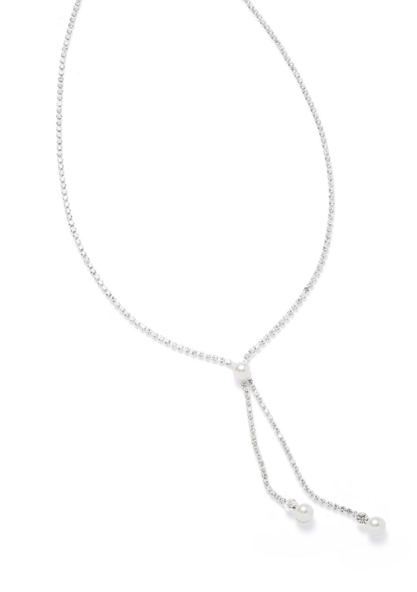 Silver Tone Extra Elegant Linear Y Necklace