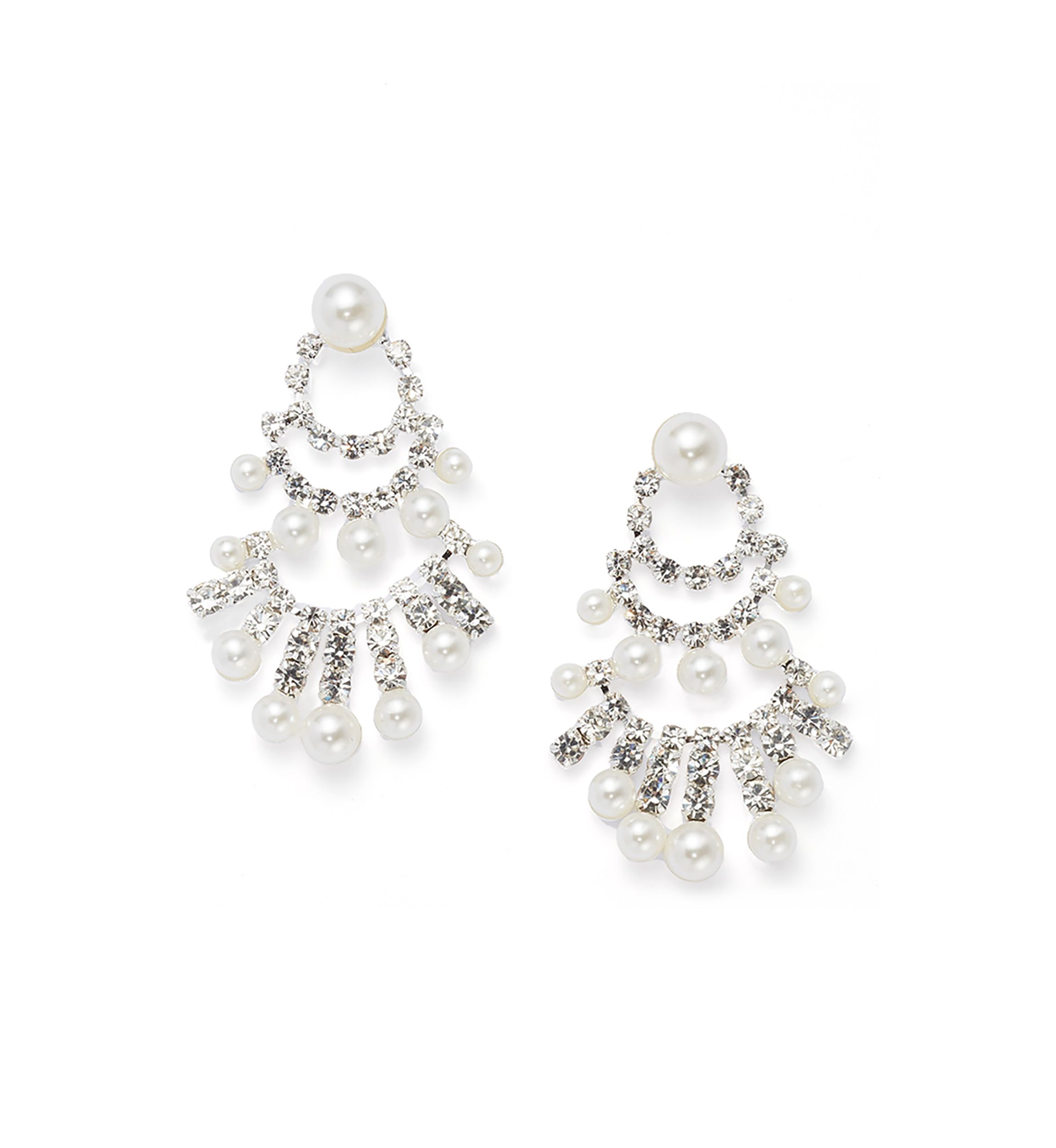 Silver Tone Pretty Princess Chandelier Earrings