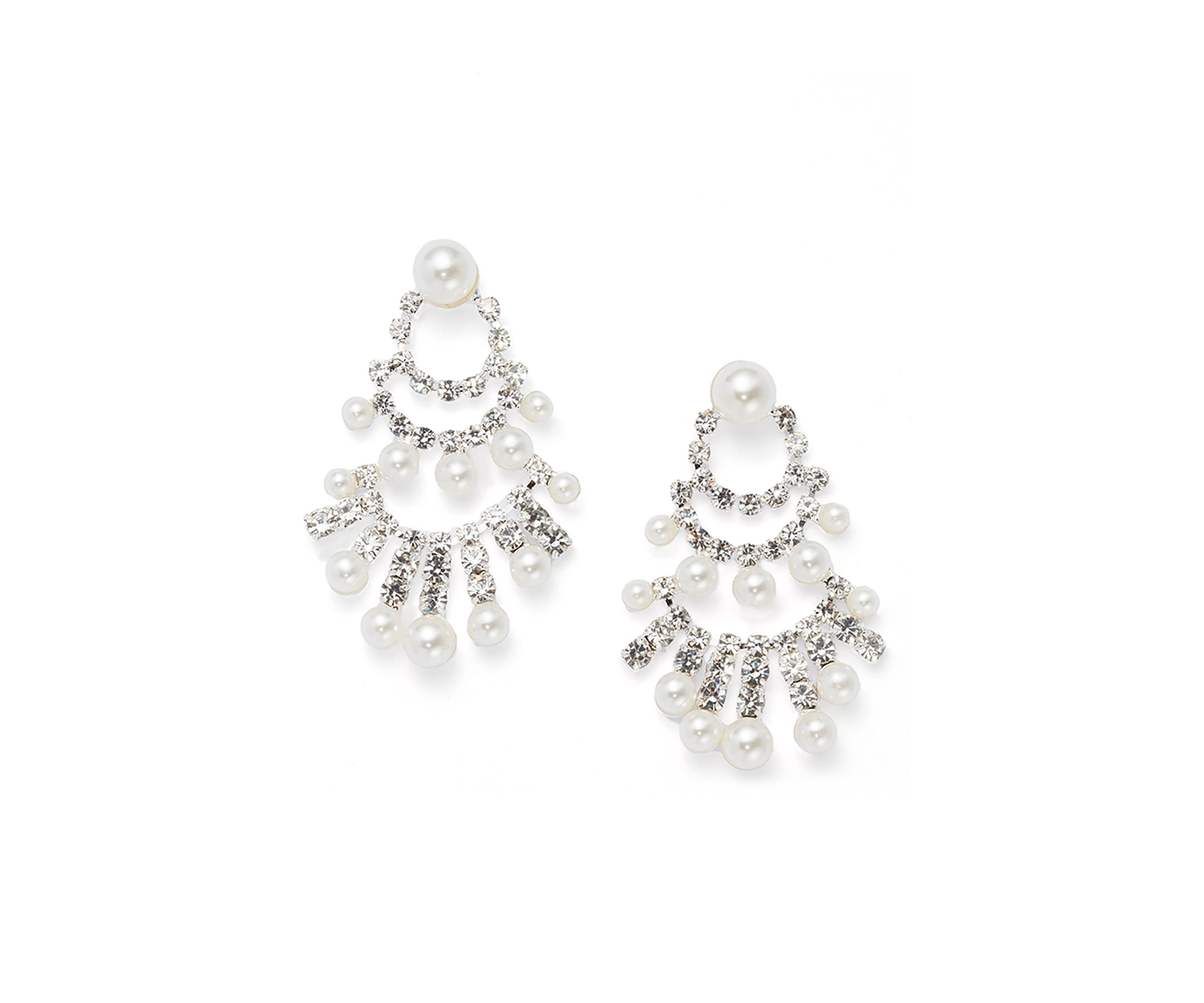 Silver Tone Pretty Princess Chandelier Earrings