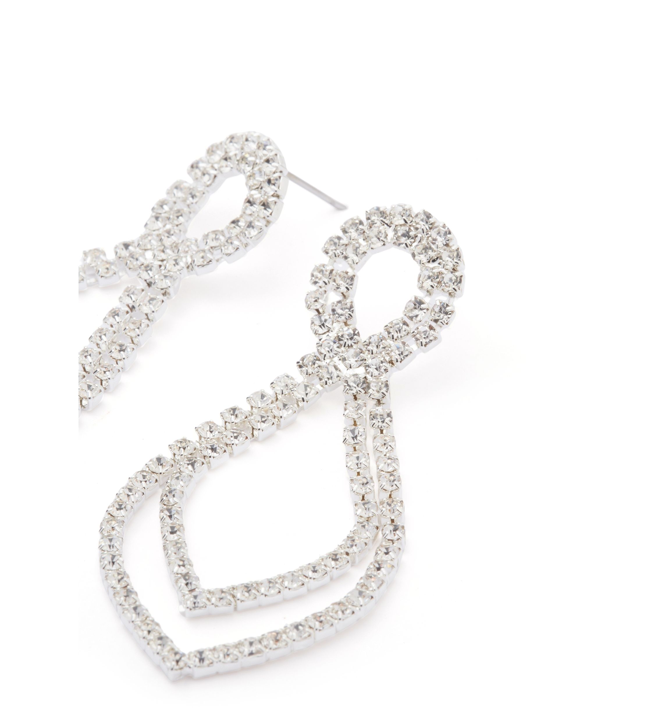 Silver Tone Shimmery Open Statement Earrings