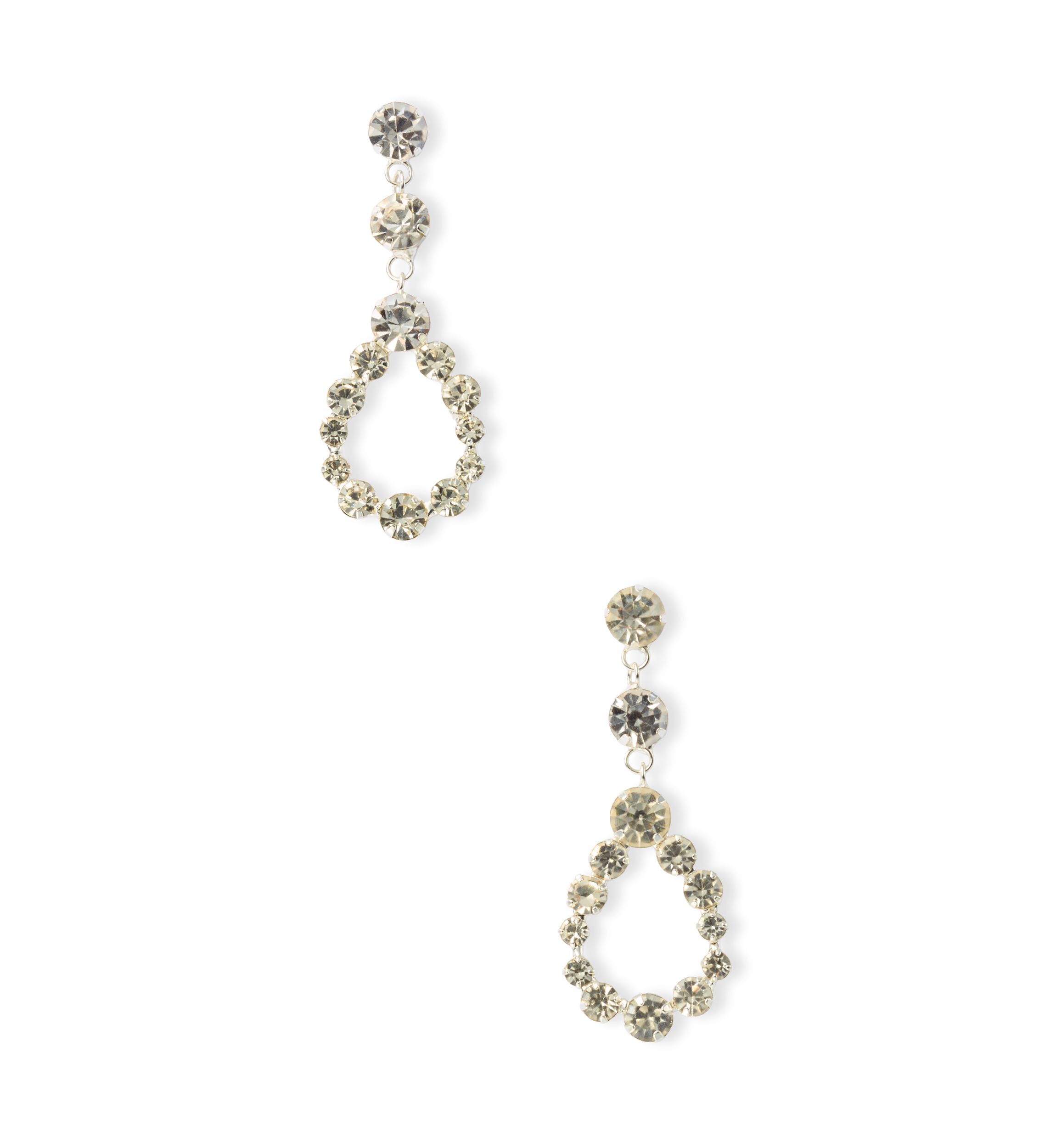 Silver Tone Crystal Fringe Earrings