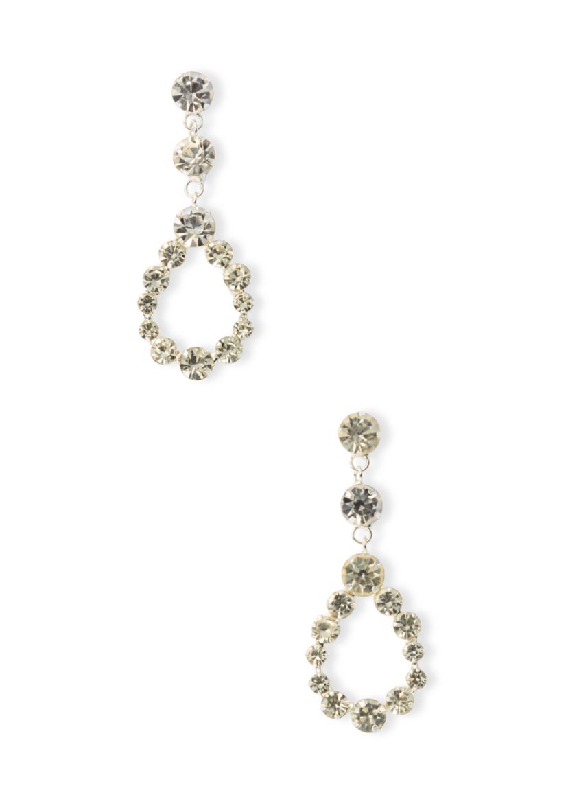 Silver Tone Crystal Fringe Earrings