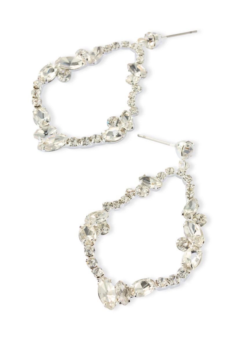 Silver Tone Crystal Fringe Earrings