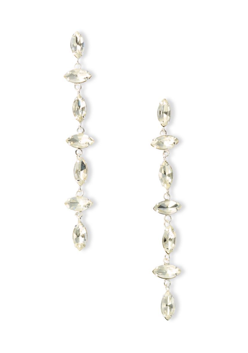Navette Linear Crystal Earrings